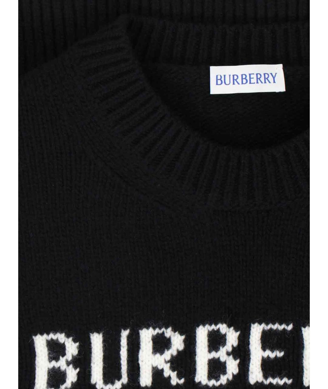 BURBERRY Черный шерстяной джемпер / свитер, фото 3