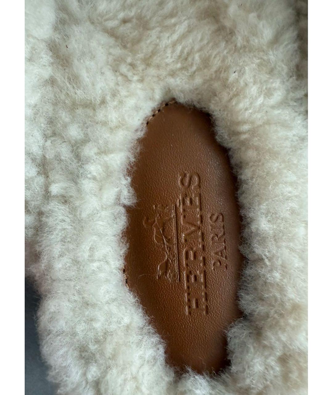 HERMES Коричневые замшевые мюли, фото 6