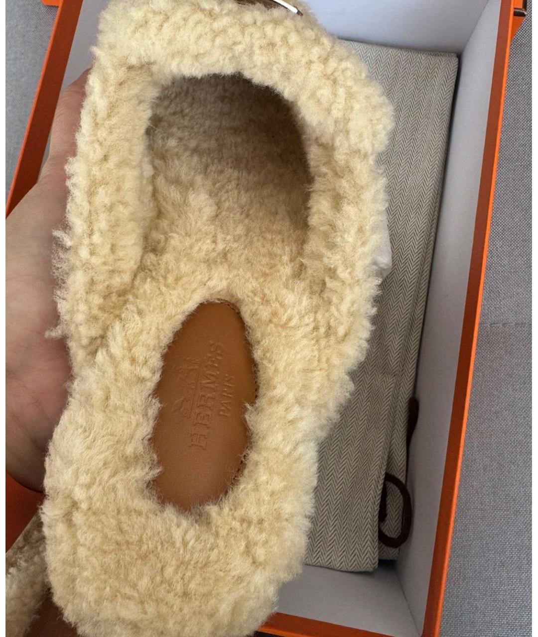 HERMES Коричневые замшевые мюли, фото 4