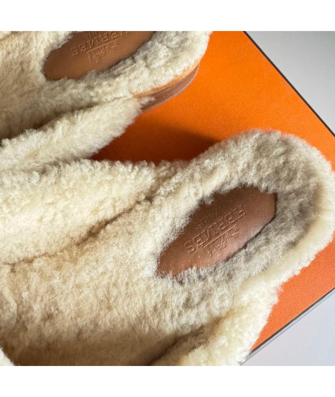 HERMES Коричневые замшевые мюли, фото 3