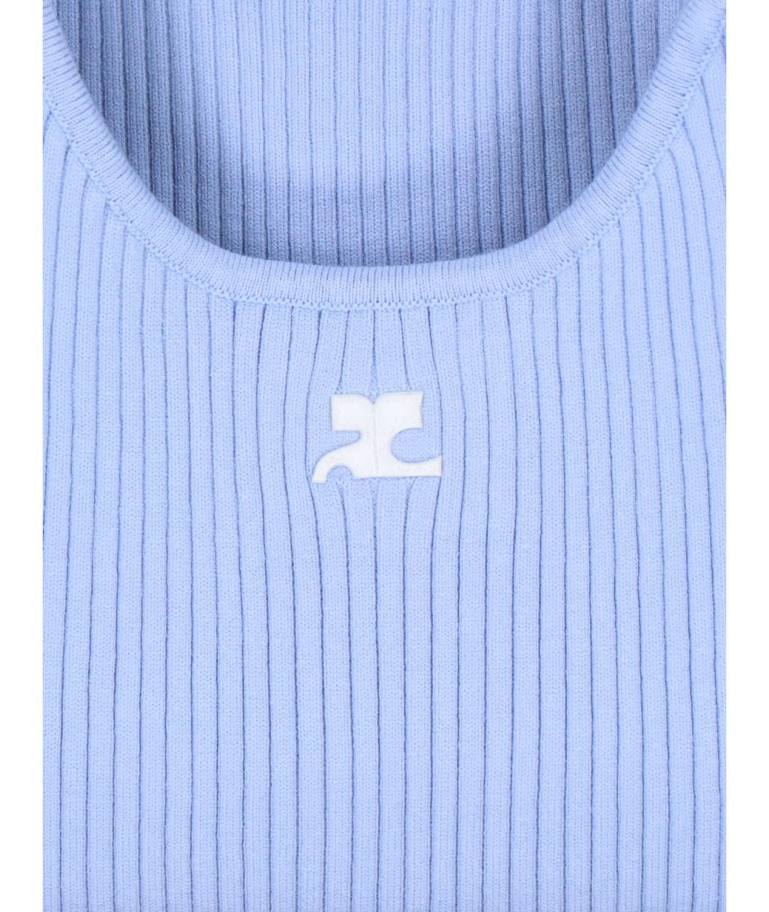 COURREGES Голубая вискозная майка, фото 3