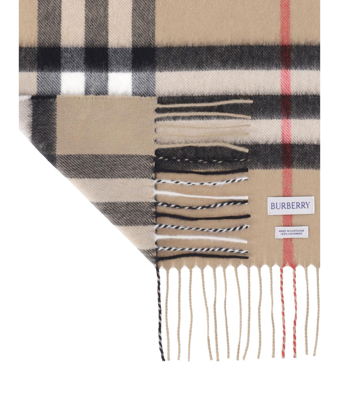 BURBERRY Бежевый кашемировый шарф, фото 3
