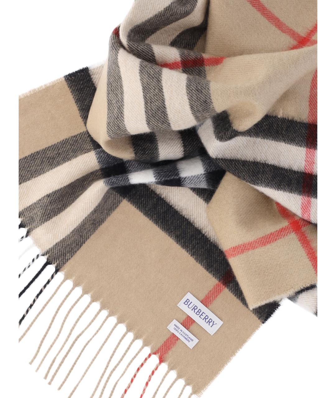 BURBERRY Бежевый кашемировый шарф, фото 2