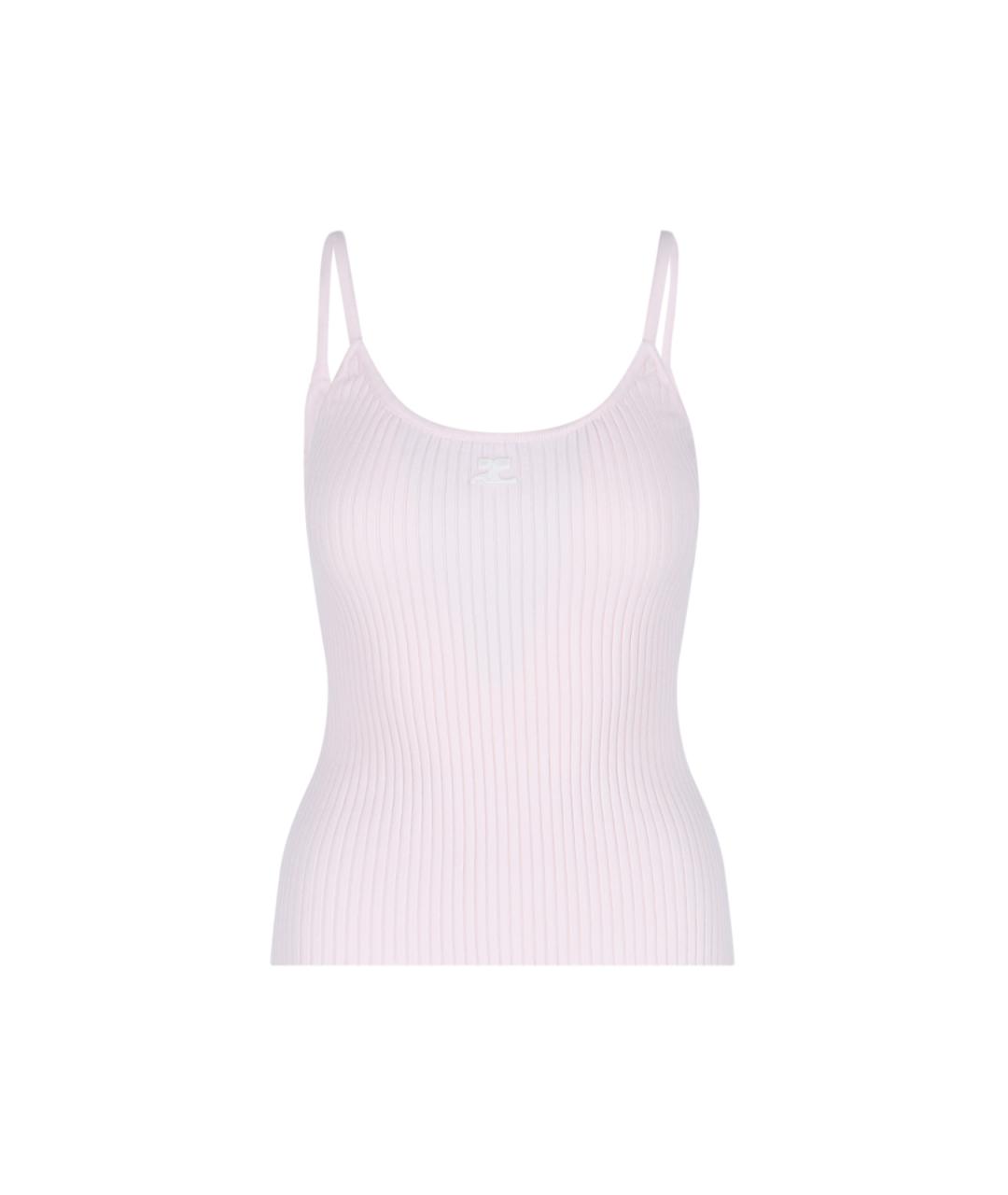 COURREGES Розовая вискозная майка, фото 1