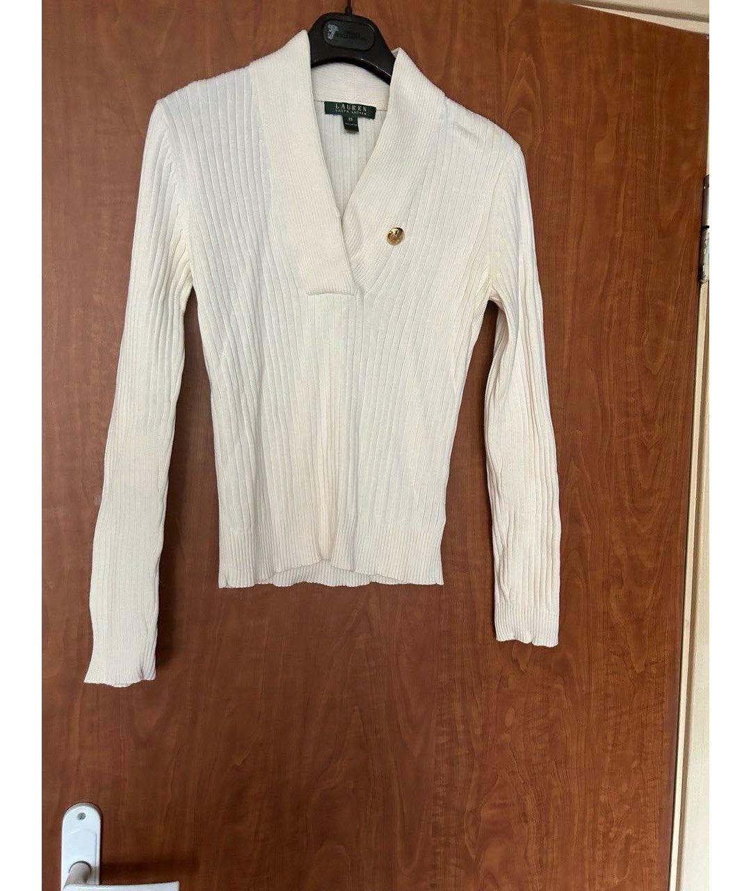 RALPH LAUREN Бежевый хлопковый джемпер / свитер, фото 8