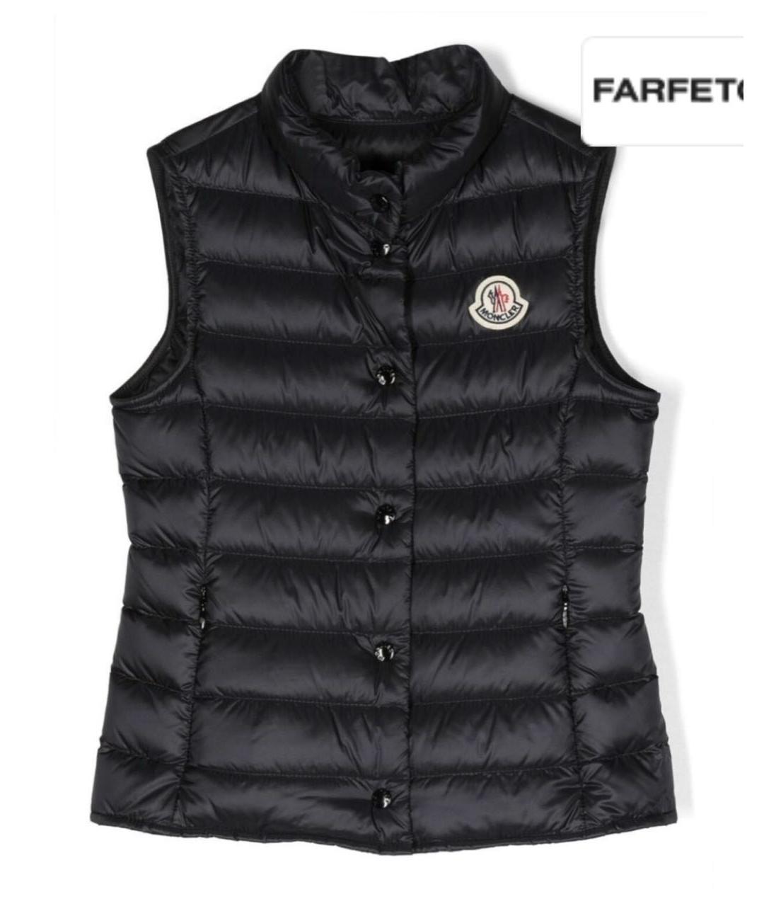 MONCLER Черный полиэстеровый жилет, фото 5