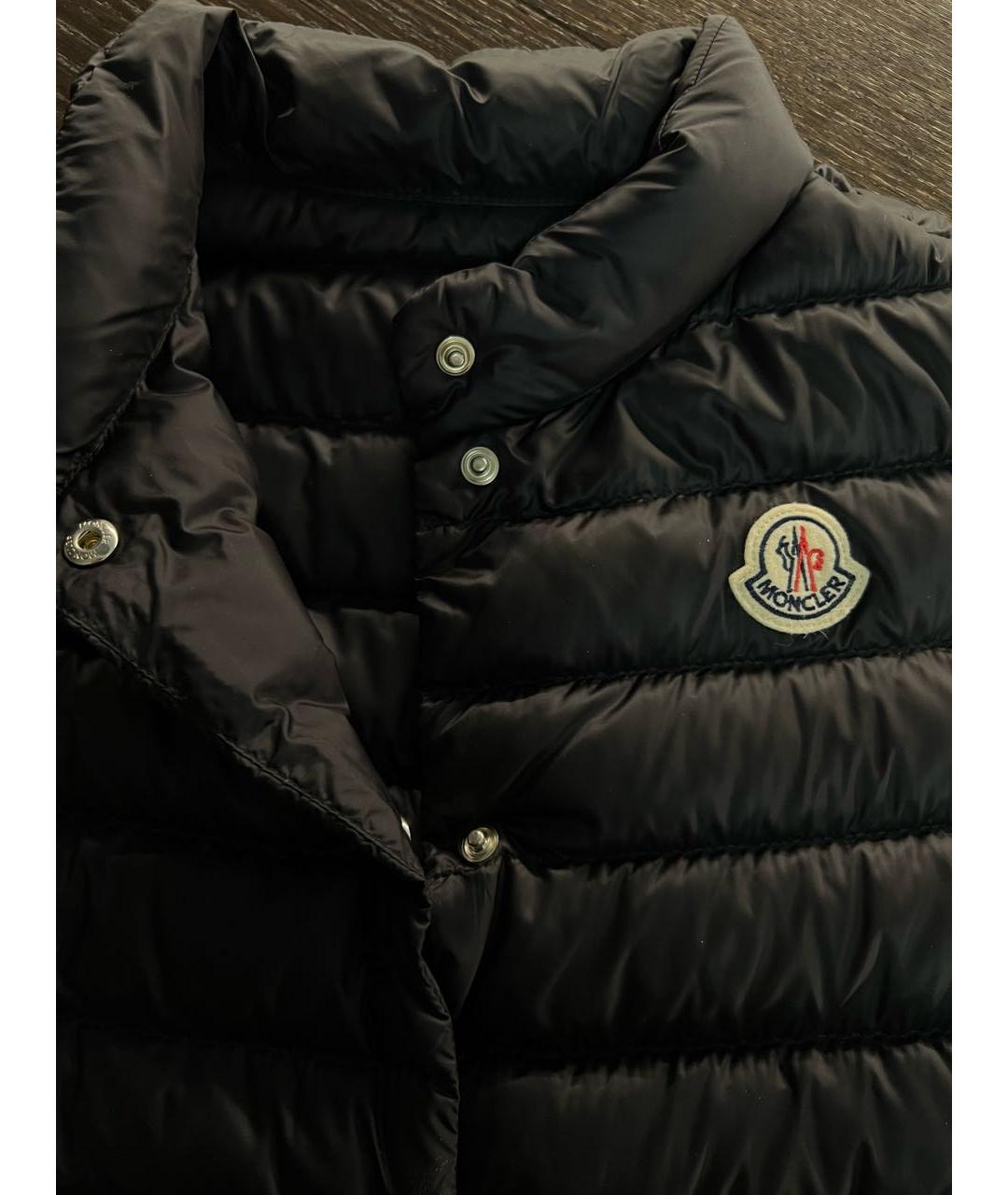 MONCLER Черный полиэстеровый жилет, фото 4