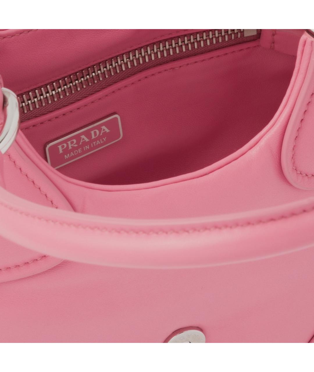 PRADA Розовая кожаная сумка через плечо, фото 5
