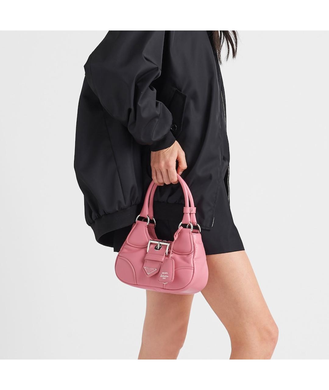 PRADA Розовая кожаная сумка через плечо, фото 6