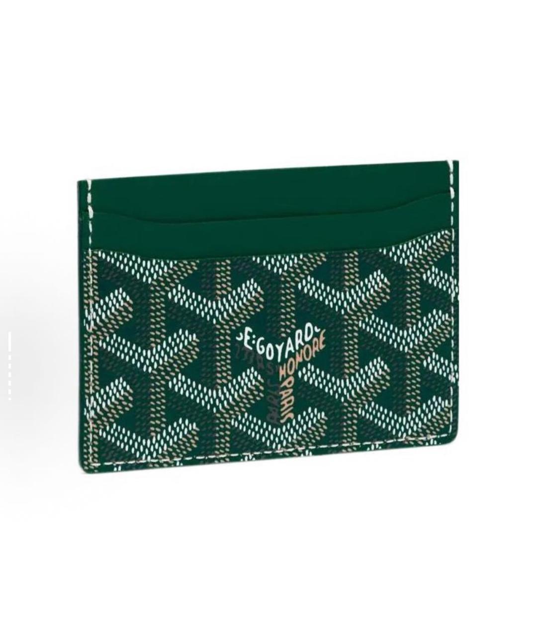 GOYARD Зеленый кожаный кардхолдер, фото 5