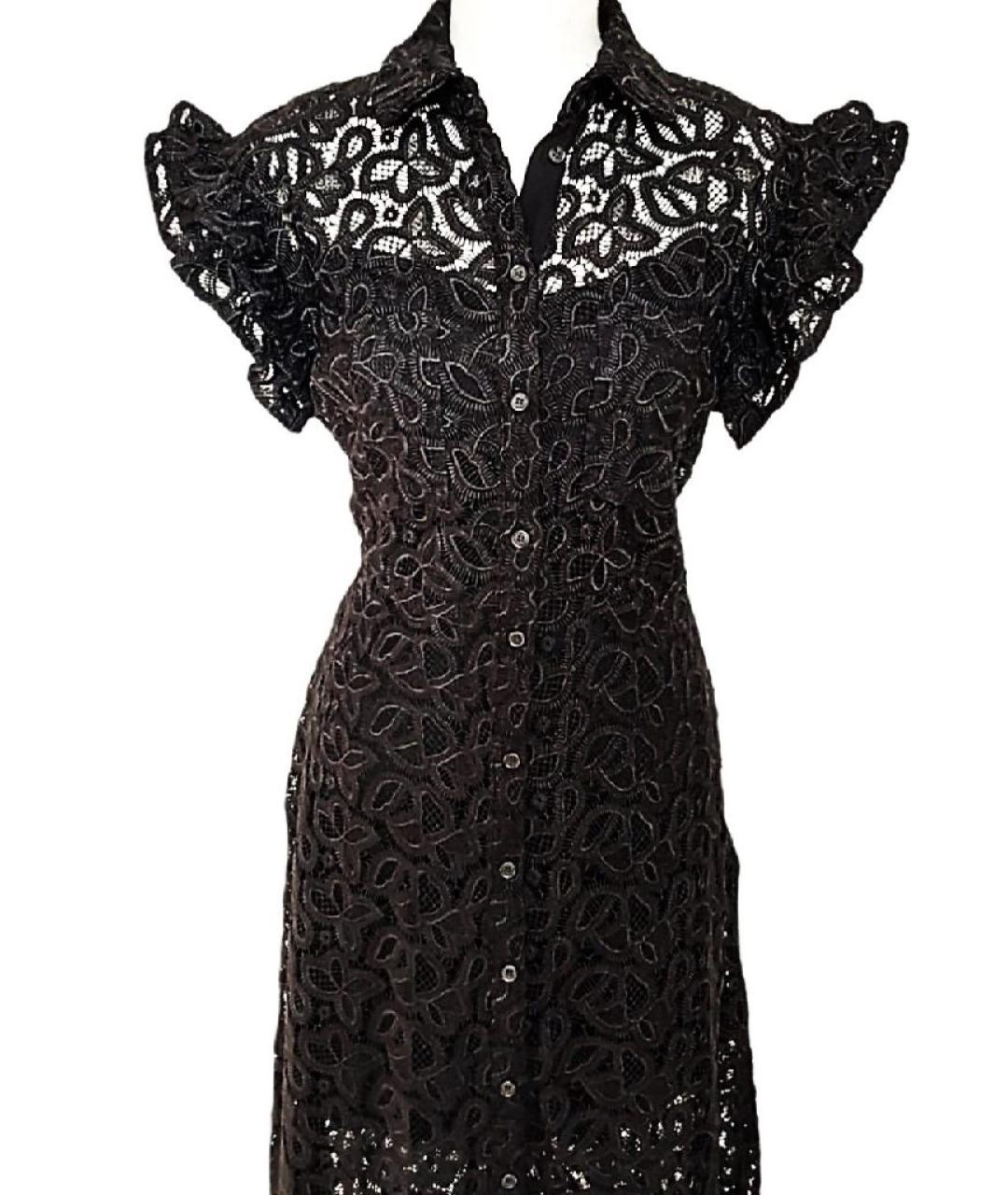 PINKO Черное полиэстеровое повседневное платье, фото 4