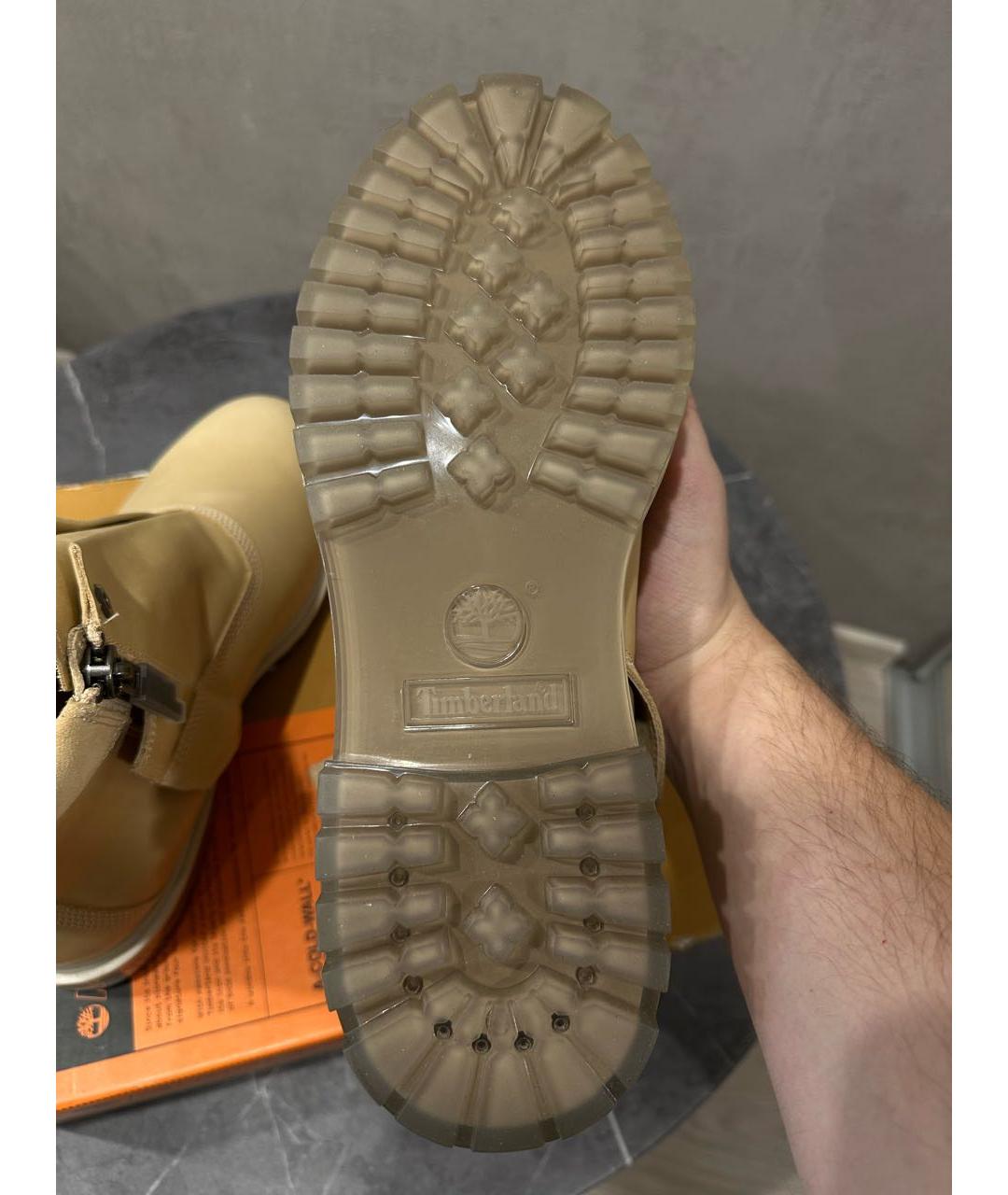 TIMBERLAND Бежевые кожаные высокие ботинки, фото 4