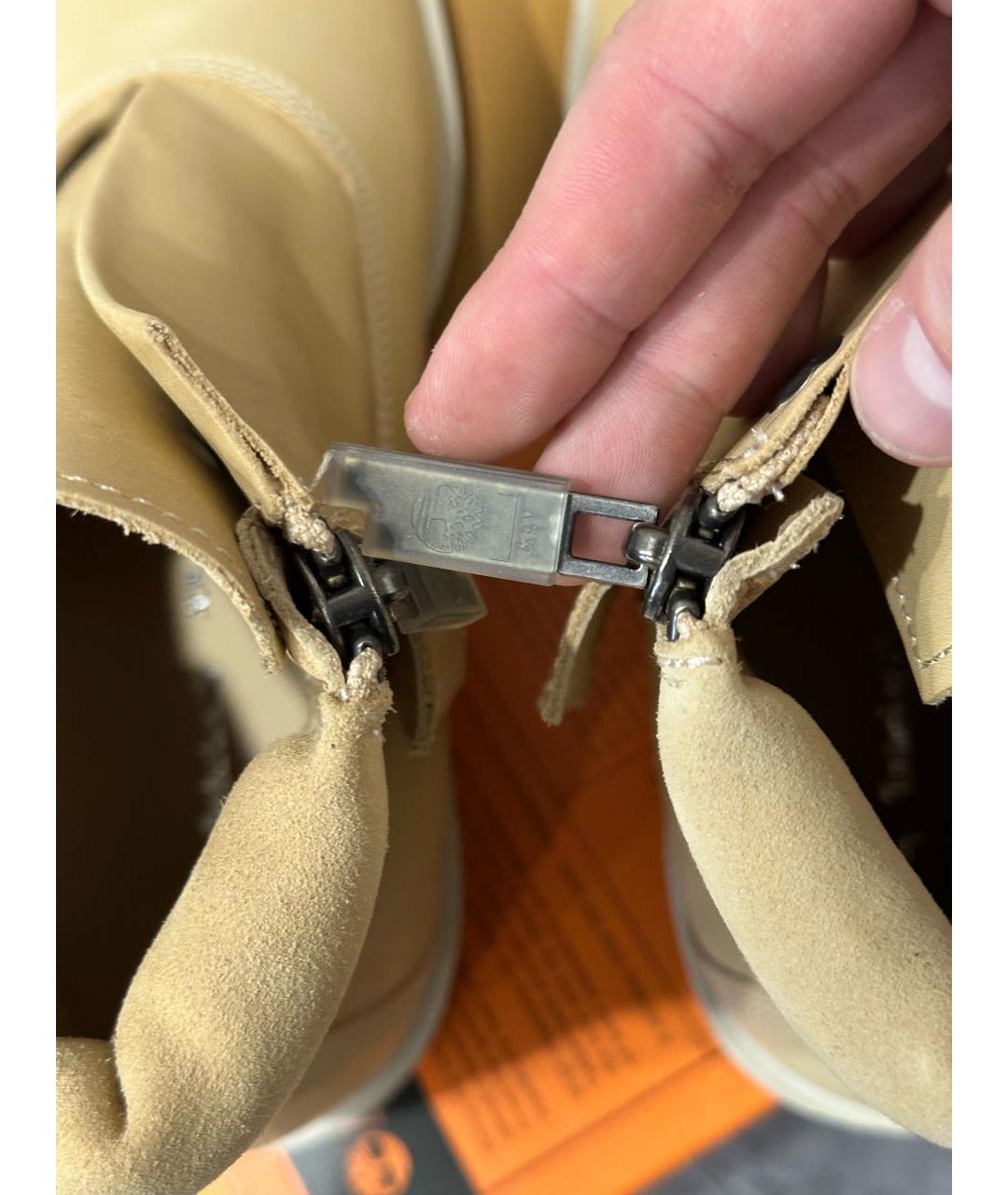 TIMBERLAND Бежевые кожаные высокие ботинки, фото 3