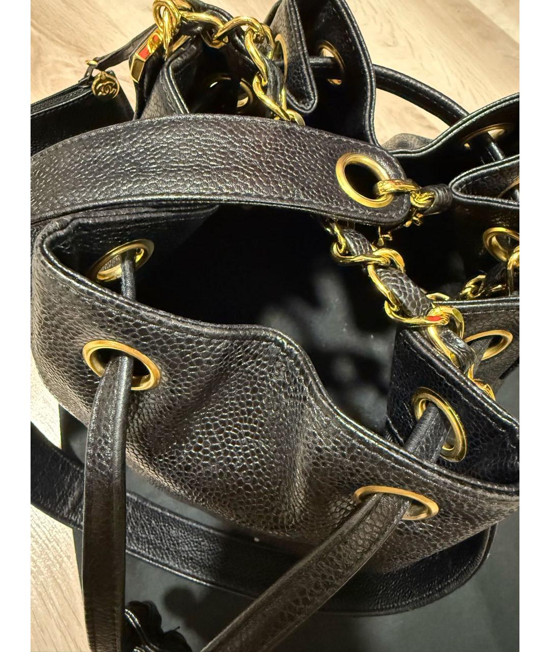 CHANEL Черная кожаная сумка через плечо, фото 4