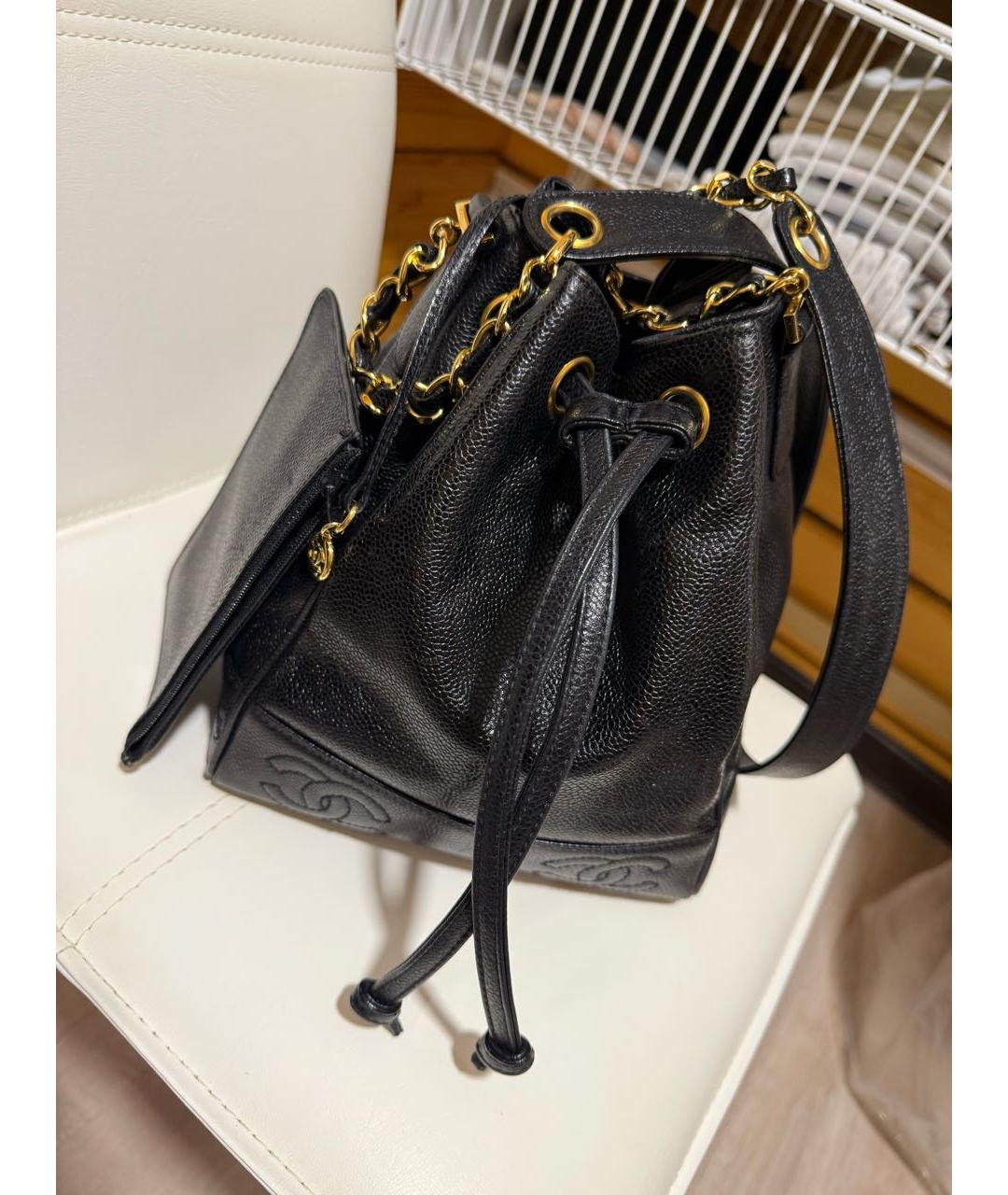 CHANEL Черная кожаная сумка через плечо, фото 2