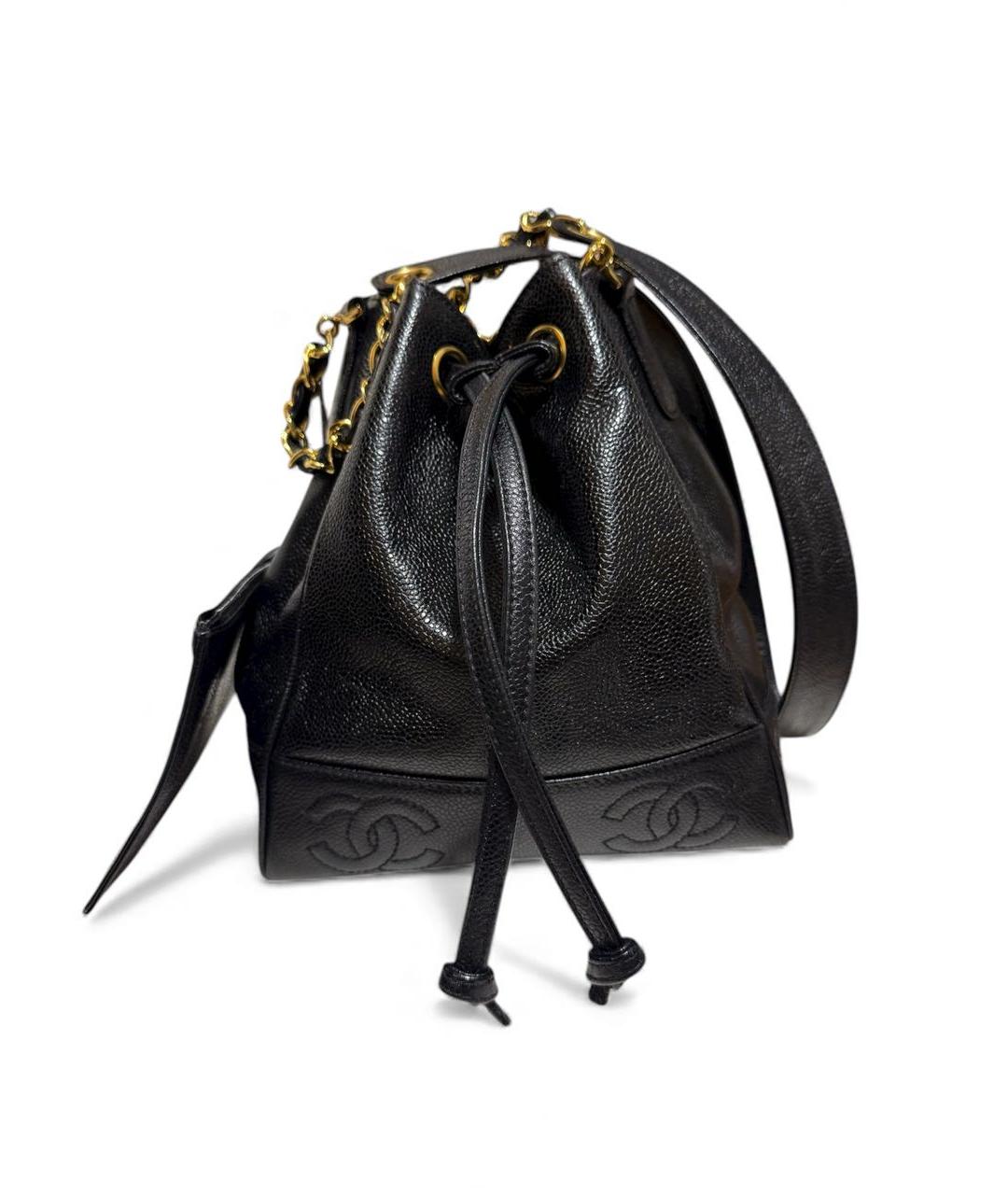 CHANEL Черная кожаная сумка через плечо, фото 7