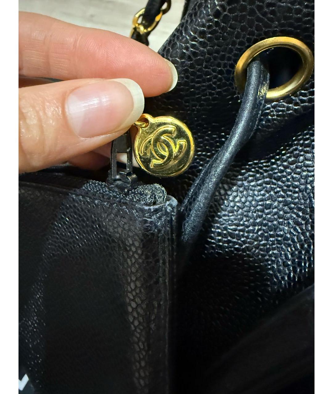 CHANEL Черная кожаная сумка через плечо, фото 6