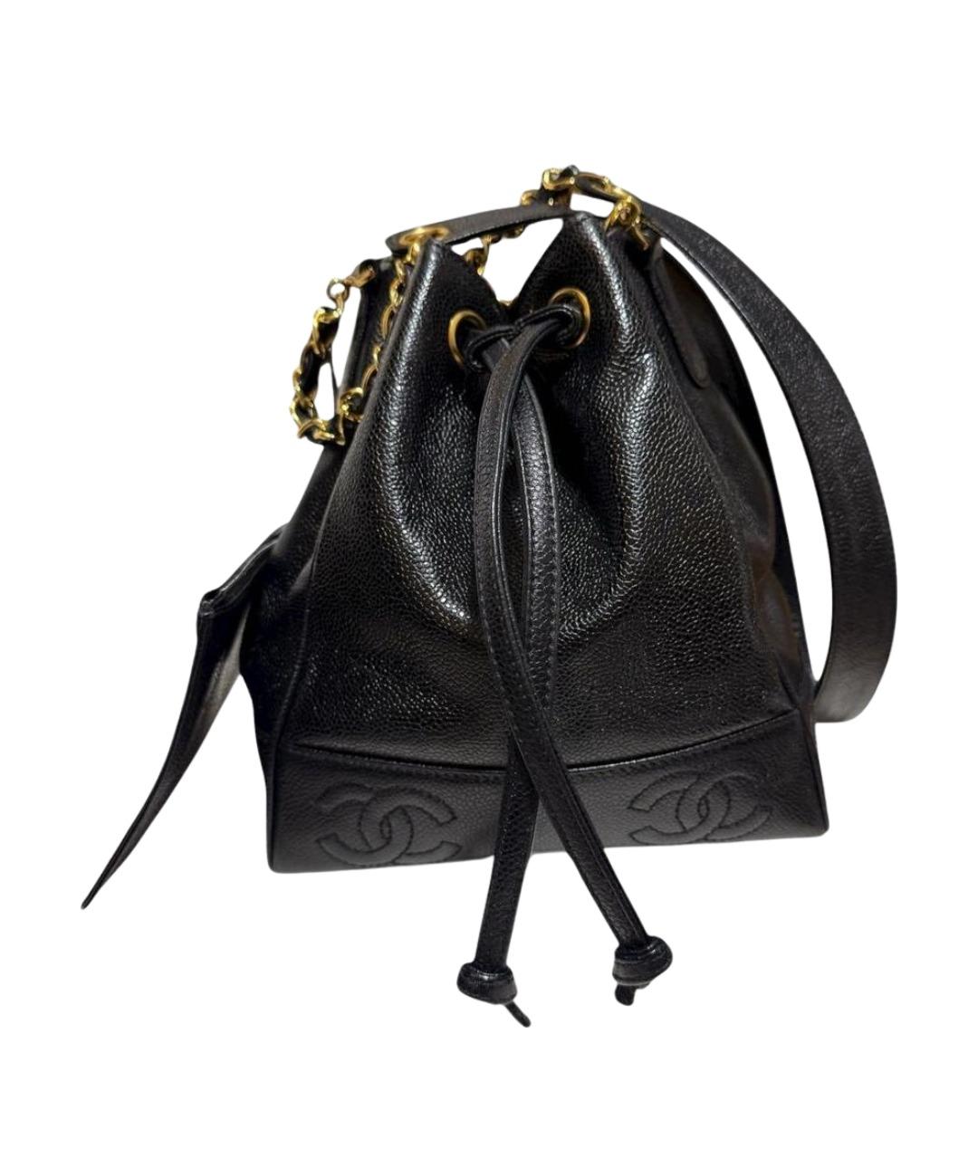 CHANEL Черная кожаная сумка через плечо, фото 1