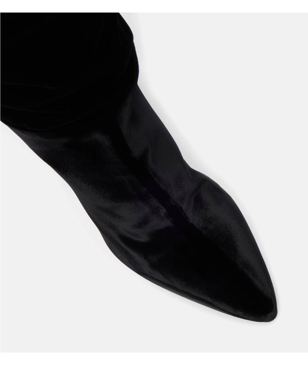 PARIS TEXAS Черные бархатные ботфорты, фото 5