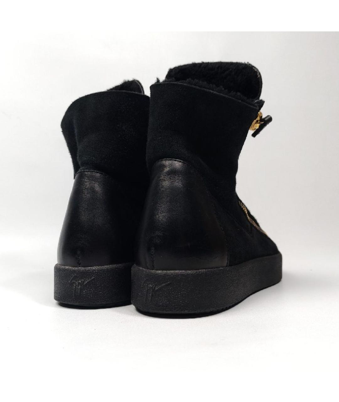 GIUSEPPE ZANOTTI DESIGN Черные замшевые ботинки, фото 4