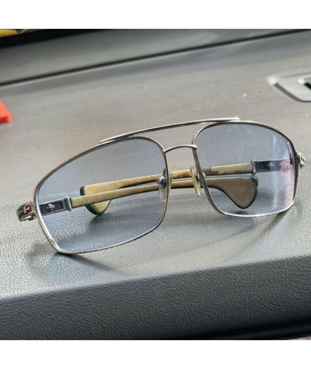 CHROME HEARTS Серебряные металлические солнцезащитные очки, фото 5