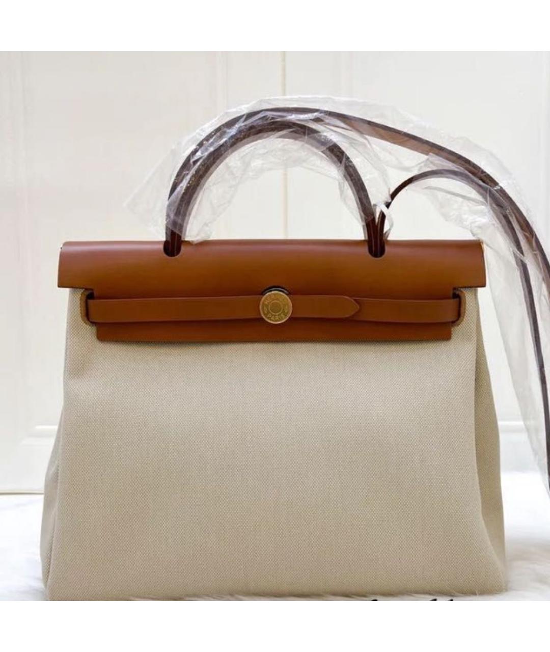 HERMES Бежевая сумка с короткими ручками, фото 5