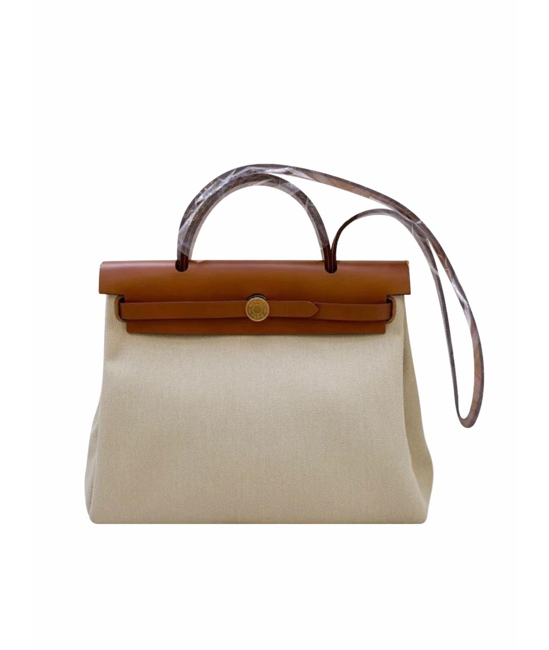 HERMES Бежевая сумка с короткими ручками, фото 1