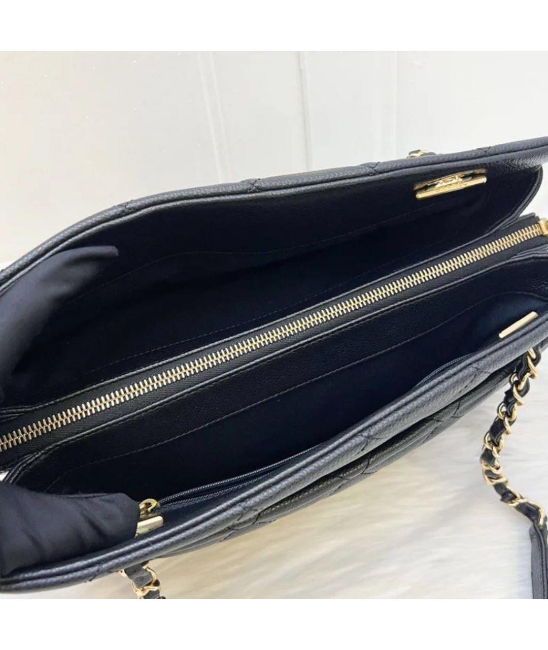 CHANEL Черная кожаная сумка тоут, фото 2