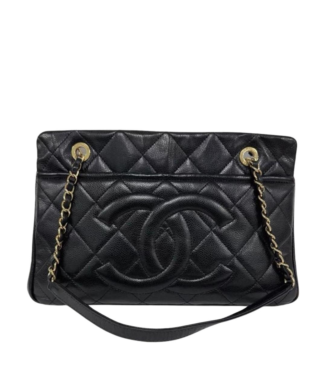 CHANEL Черная кожаная сумка тоут, фото 1