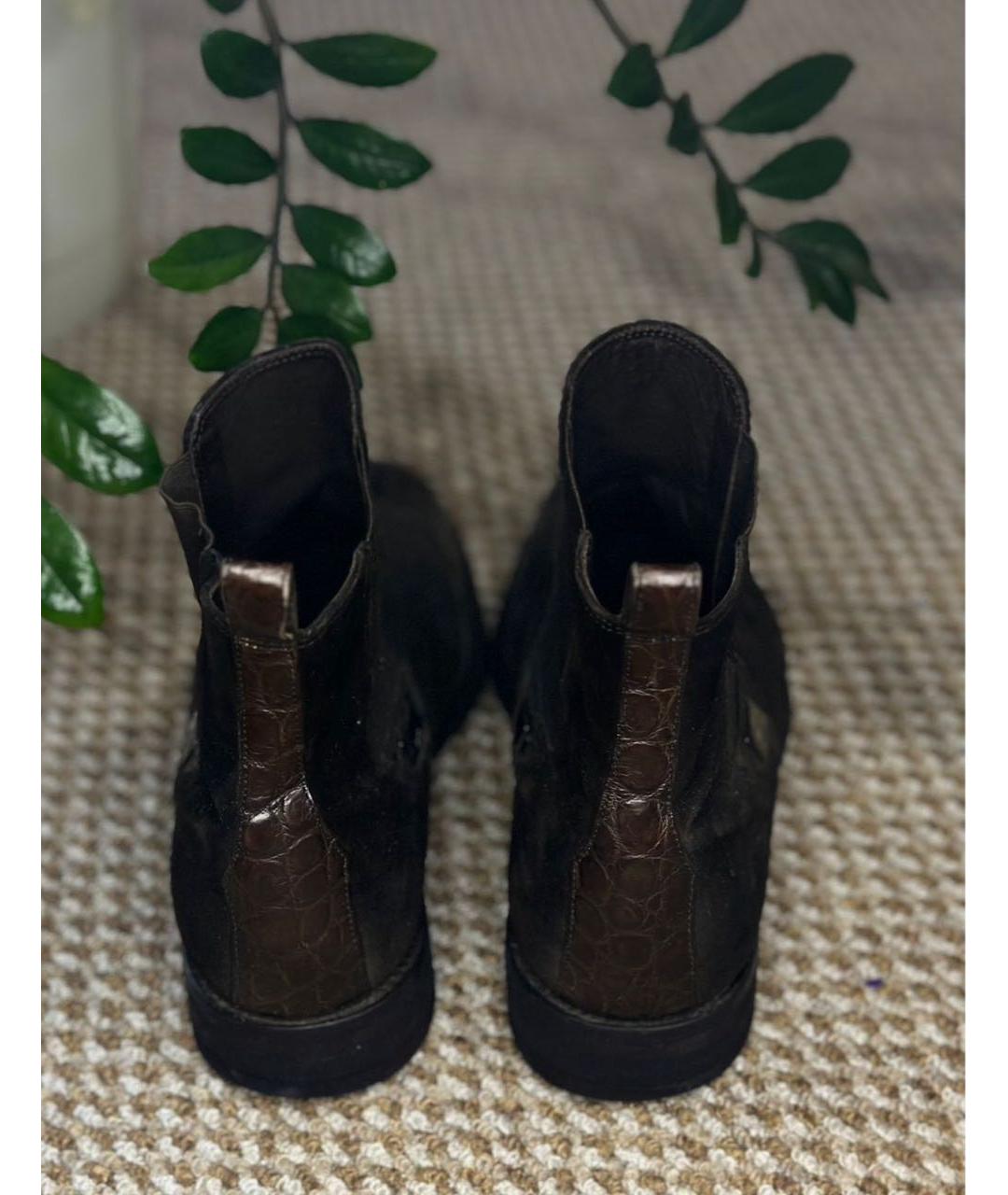 FERU Коричневые высокие ботинки из экзотической кожи, фото 6