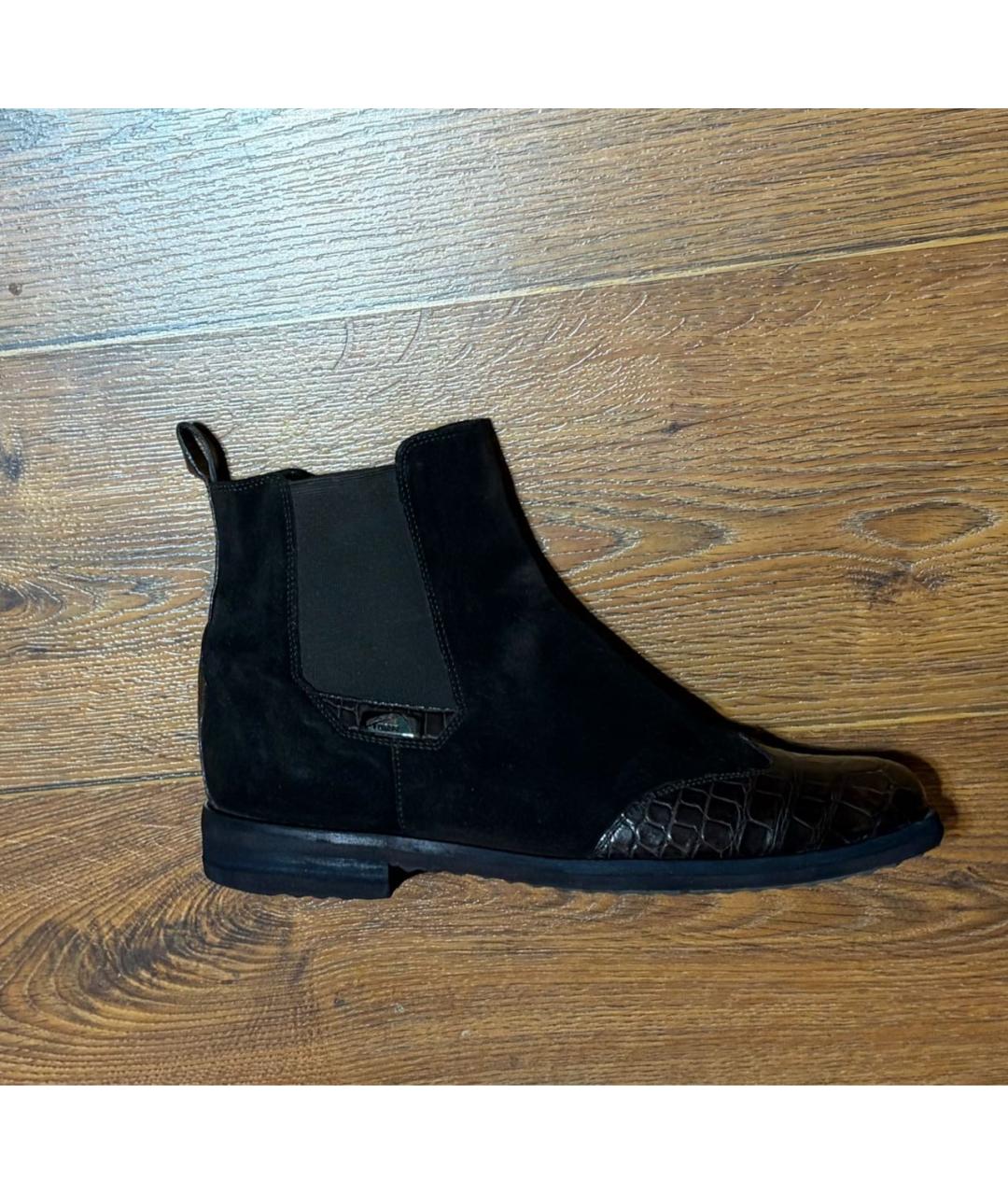 FERU Коричневые высокие ботинки из экзотической кожи, фото 9