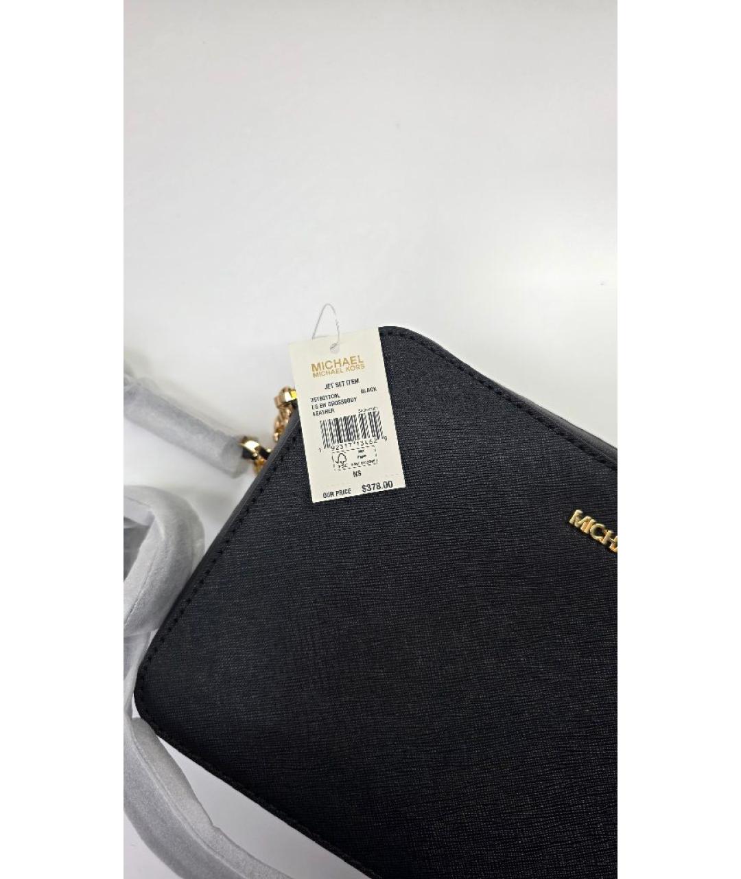 MICHAEL KORS Черная кожаная сумка через плечо, фото 8