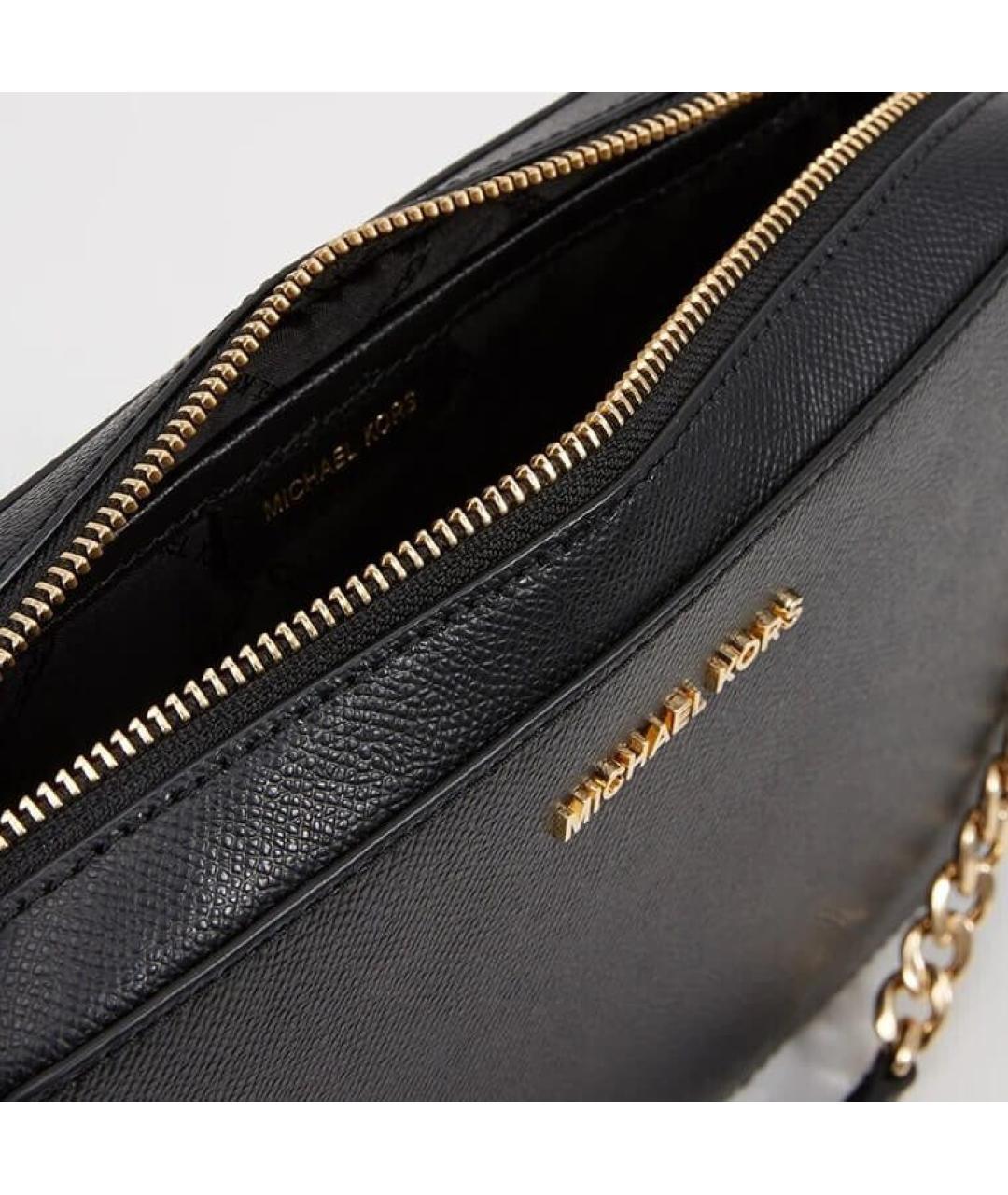 MICHAEL KORS Черная кожаная сумка через плечо, фото 3