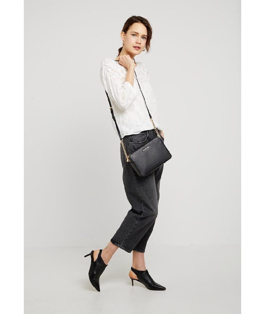 MICHAEL KORS Черная кожаная сумка через плечо, фото 4