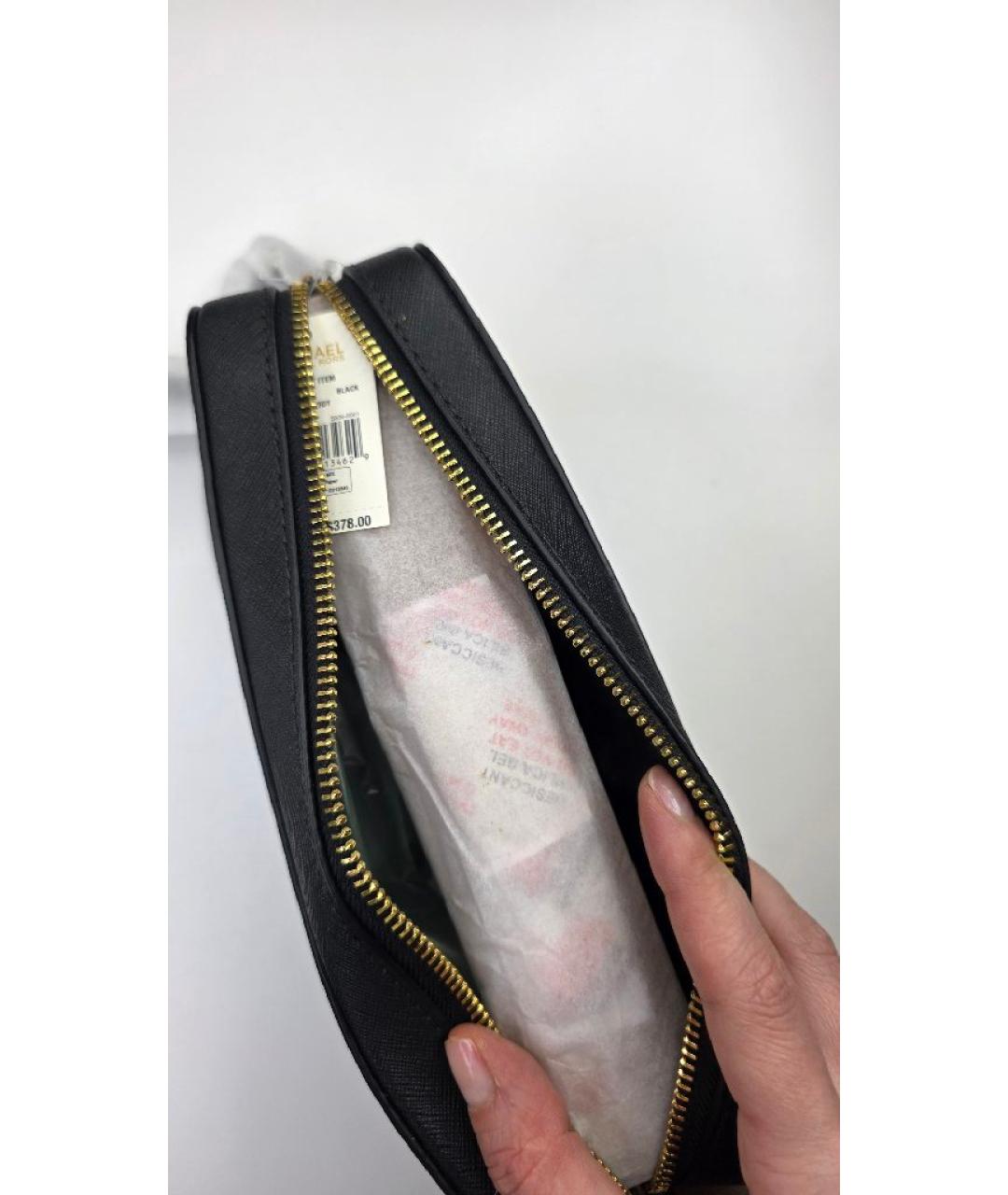 MICHAEL KORS Черная кожаная сумка через плечо, фото 7