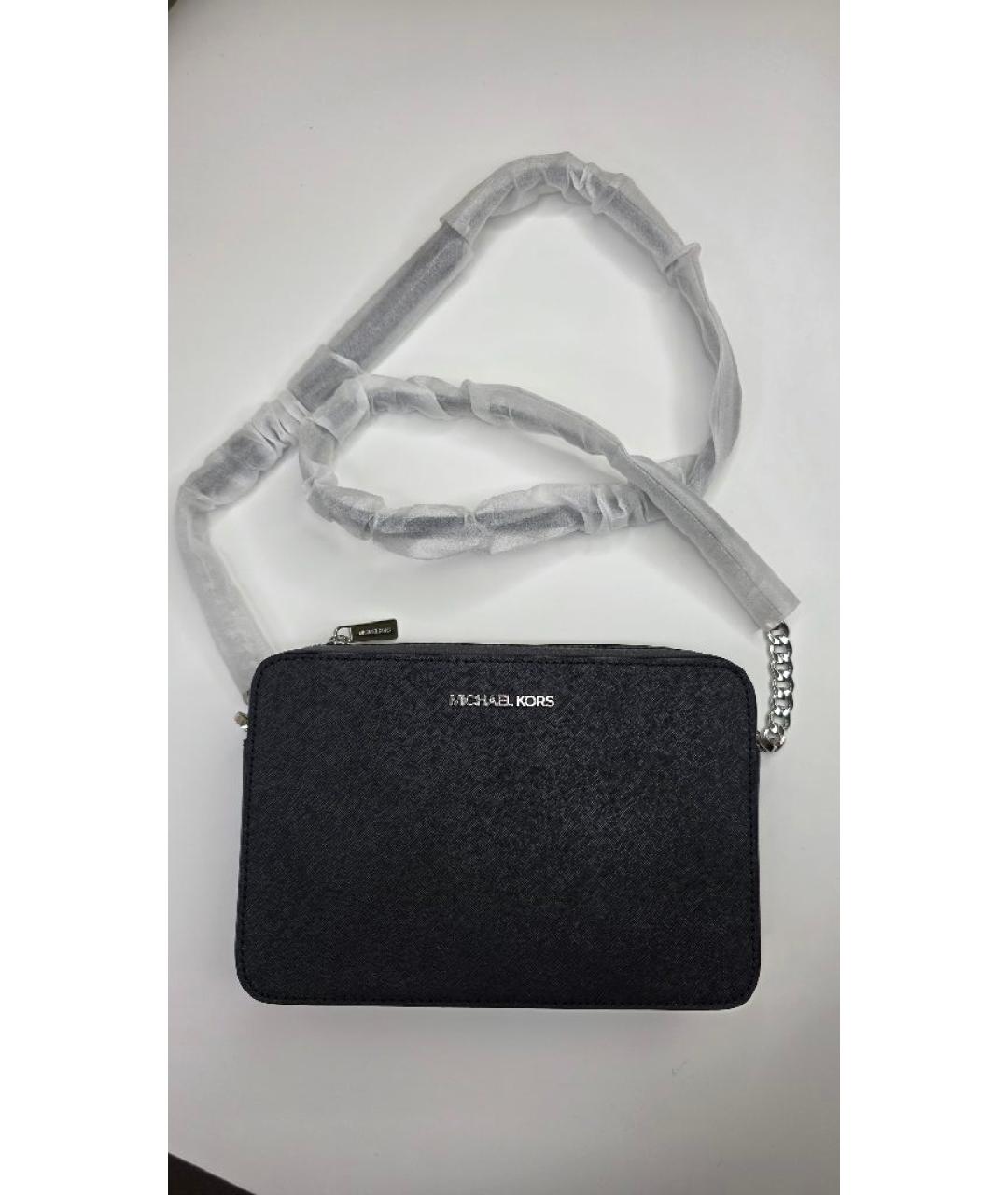 MICHAEL KORS Черная кожаная сумка через плечо, фото 5