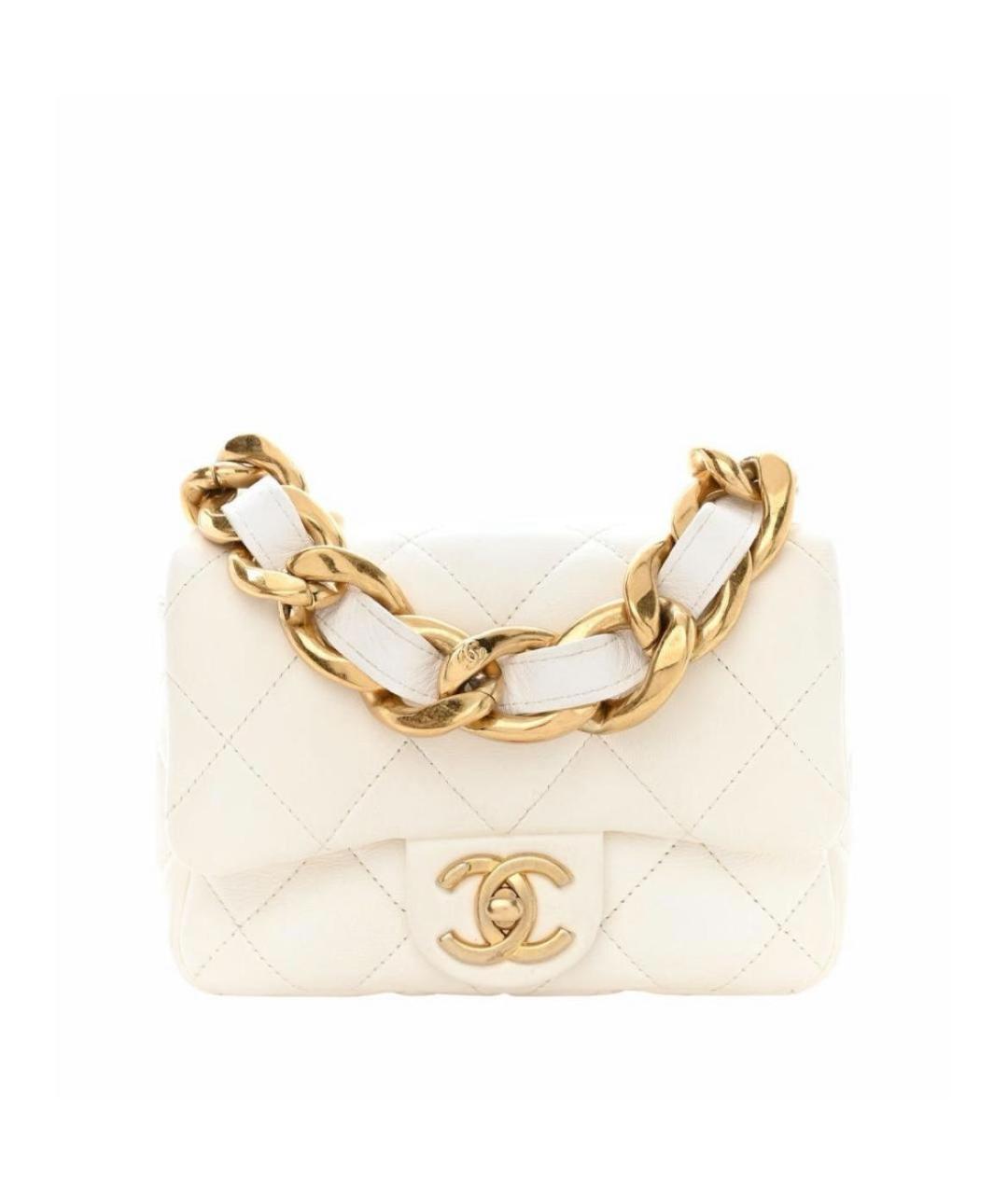 CHANEL Белая кожаная сумка через плечо, фото 1