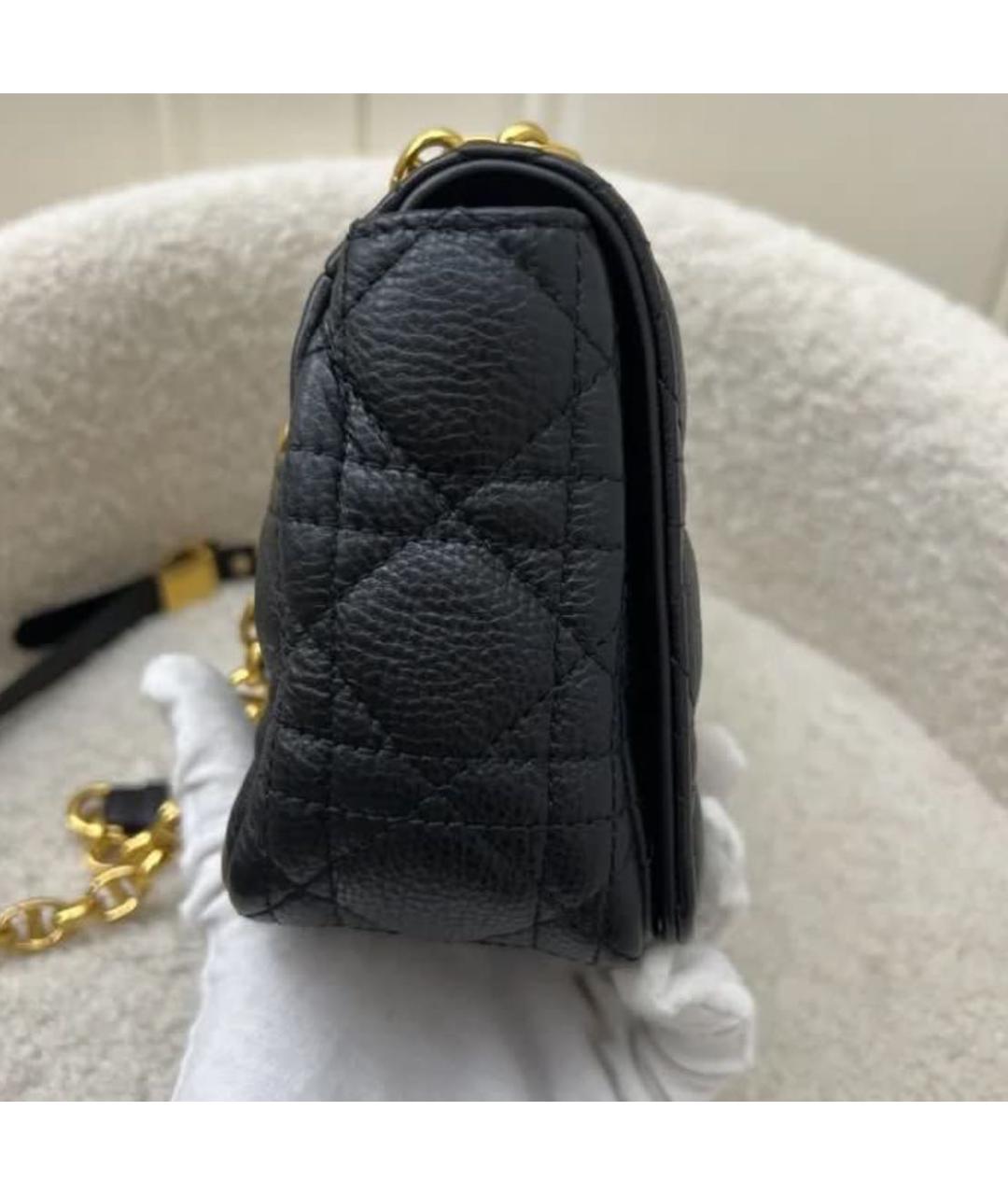 CHRISTIAN DIOR Черная кожаная сумка через плечо, фото 3