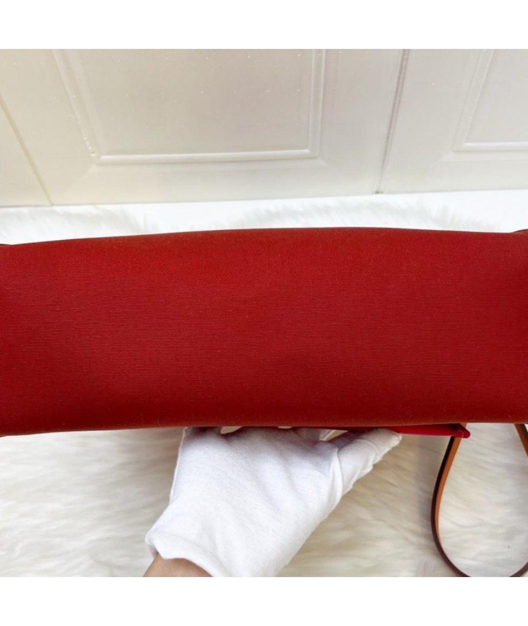 HERMES Красная сумка с короткими ручками, фото 5