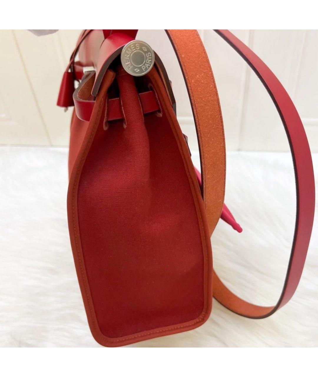 HERMES Красная сумка с короткими ручками, фото 4