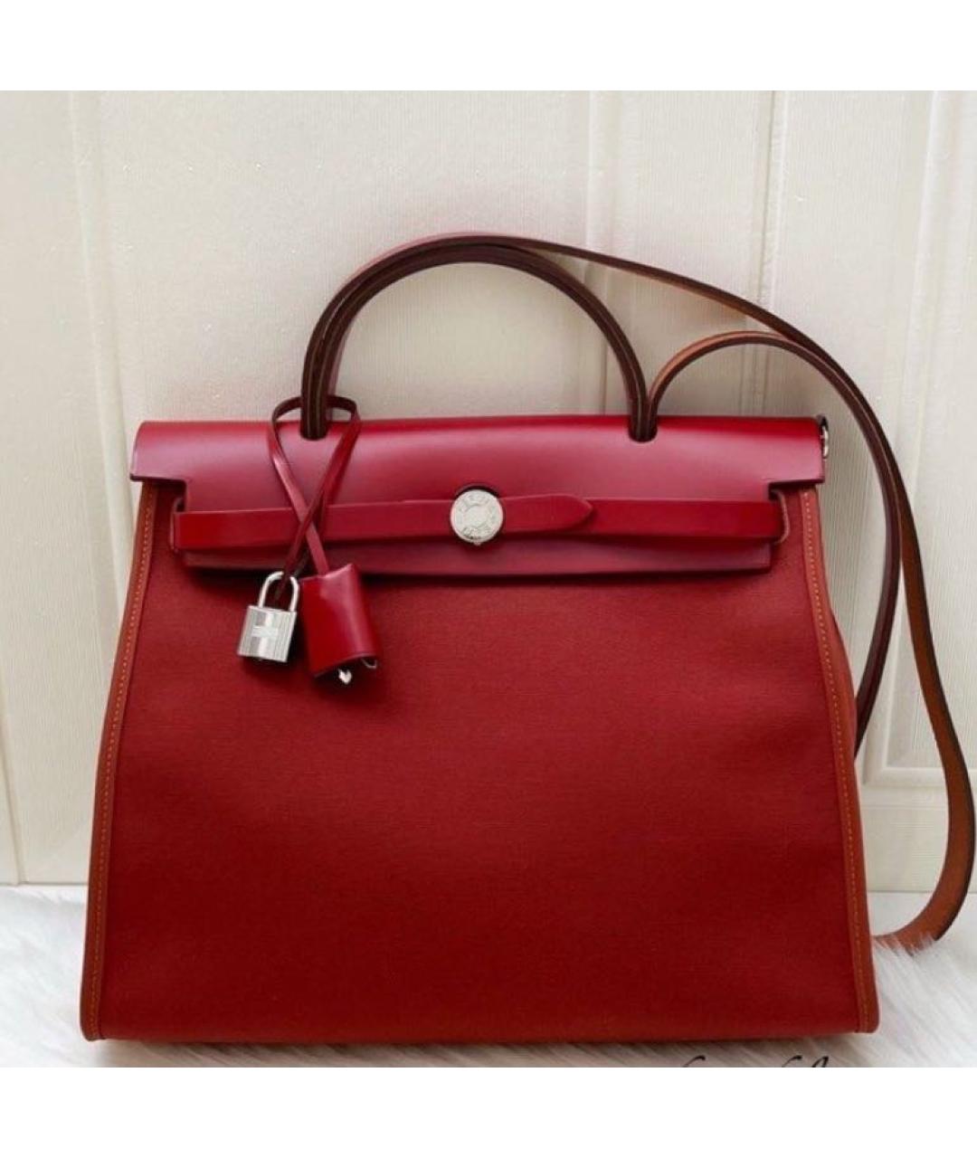 HERMES Красная сумка с короткими ручками, фото 1