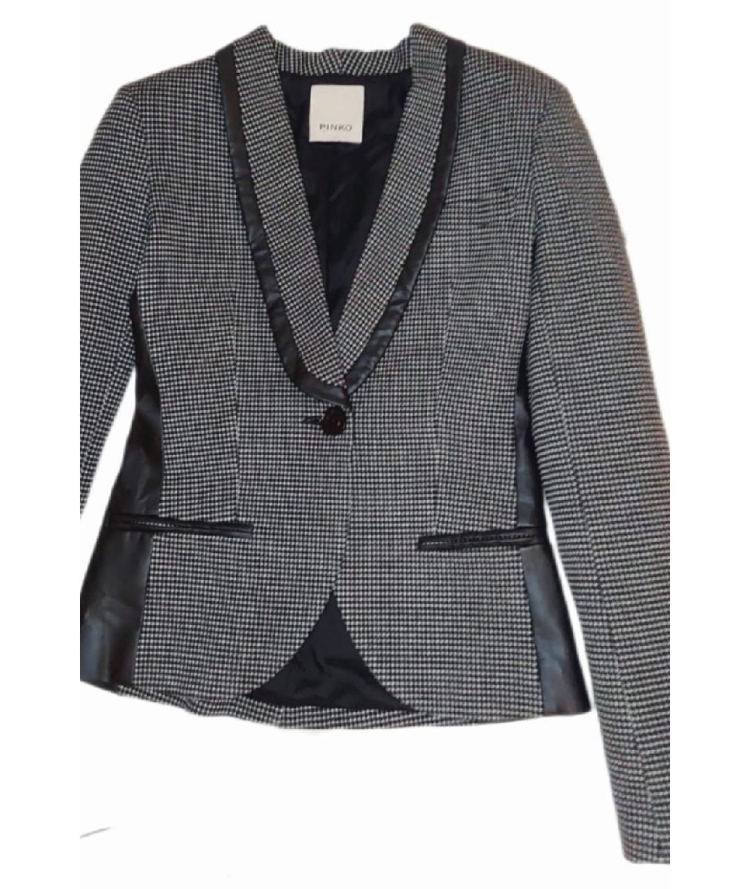 PINKO Серый вискозный жакет/пиджак, фото 4