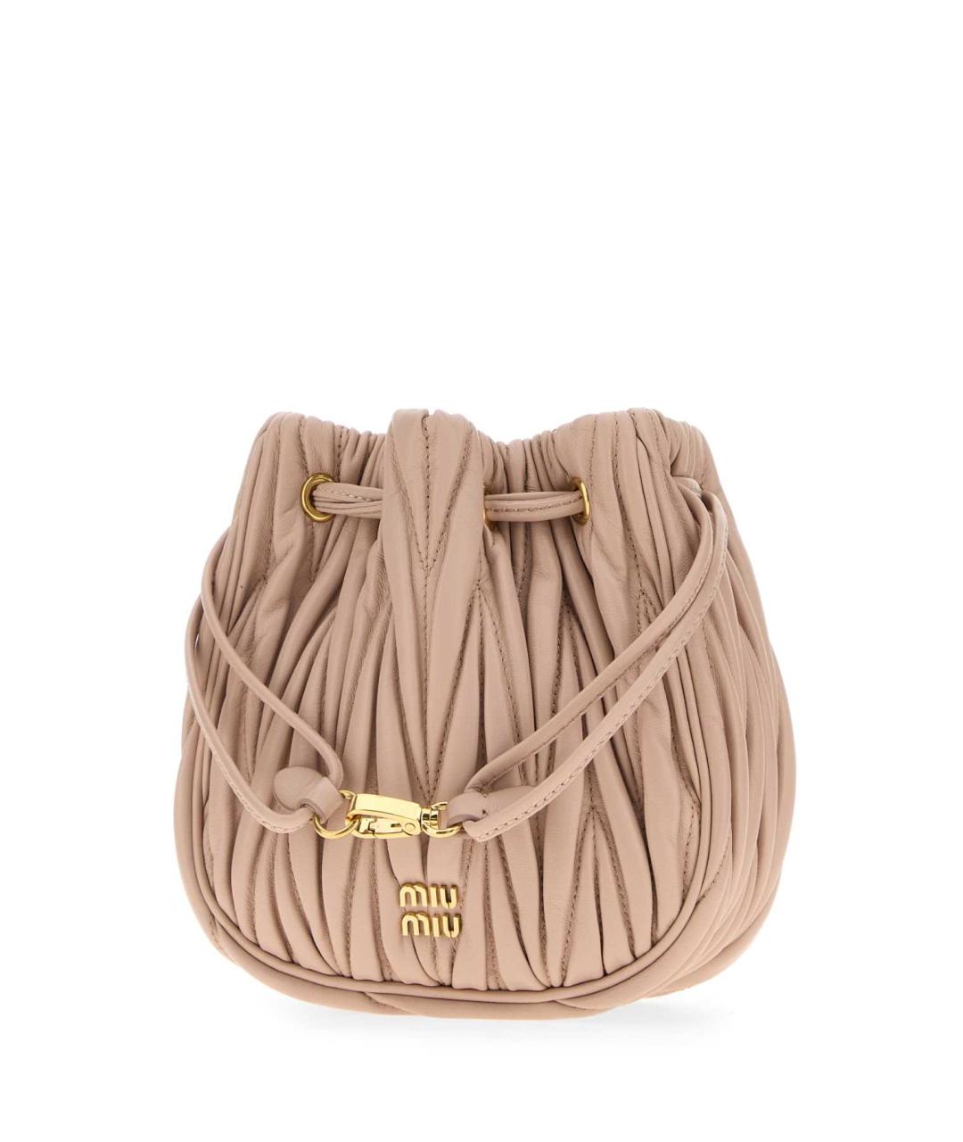 MIU MIU Розовая кожаная сумка с короткими ручками, фото 2