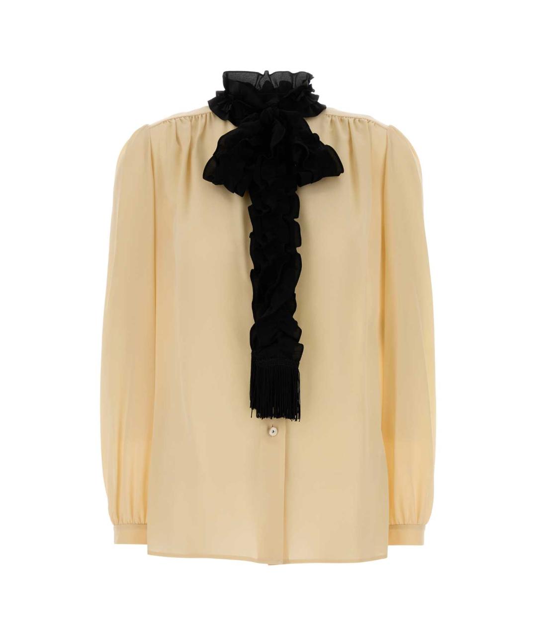 VALENTINO Желтая шелковая рубашка, фото 1