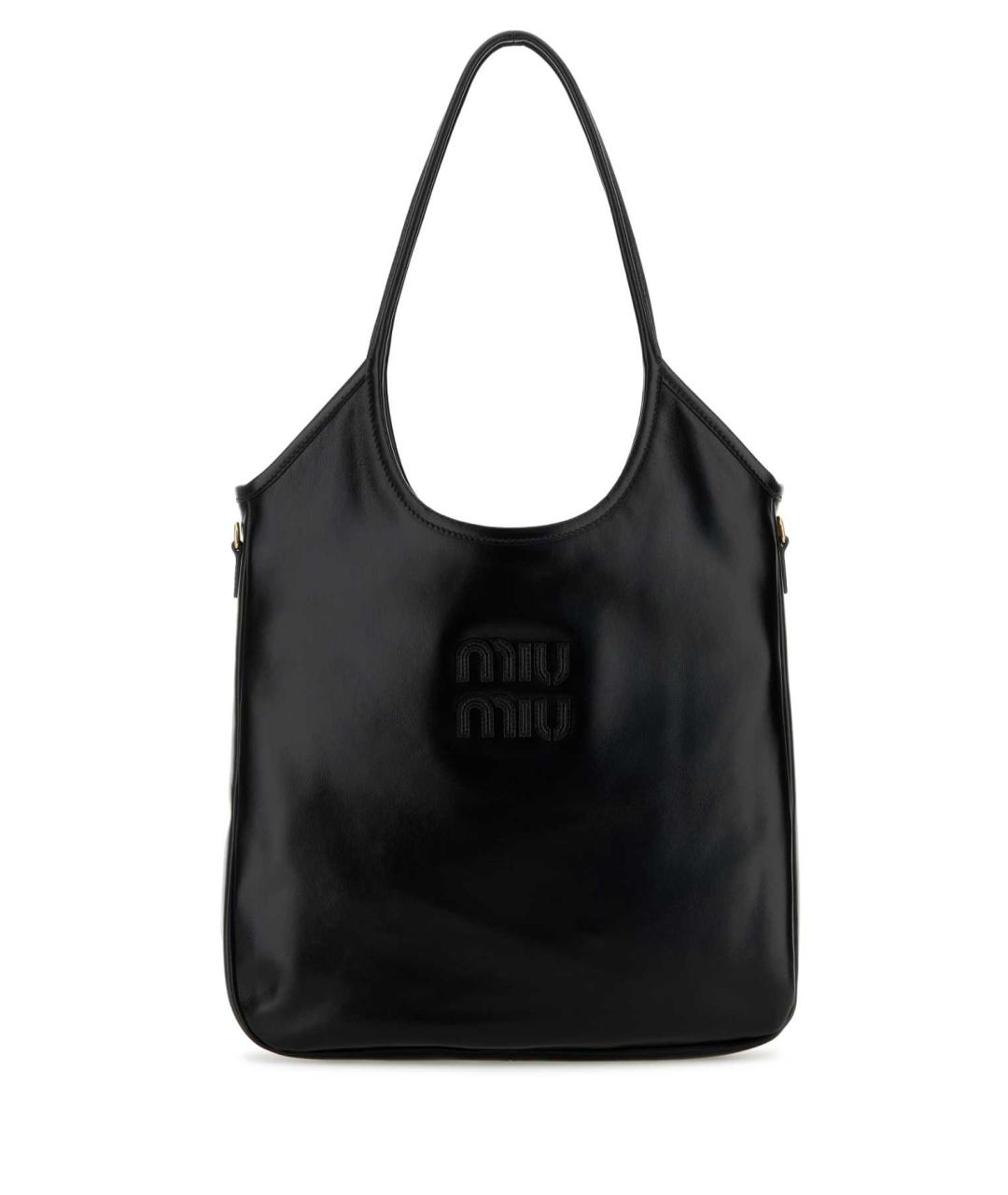 MIU MIU Черная кожаная сумка тоут, фото 1