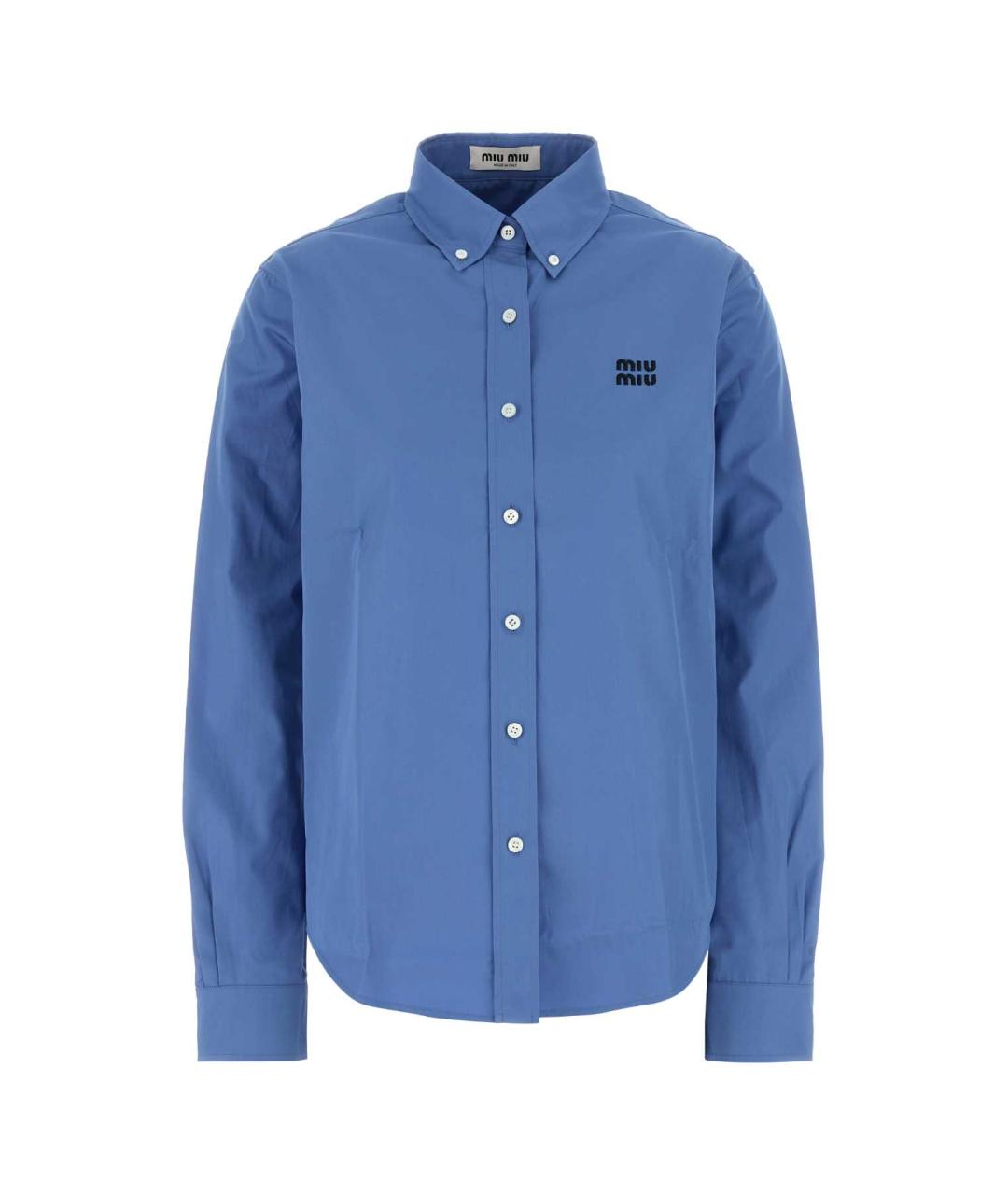 MIU MIU Голубая хлопковая рубашка, фото 1