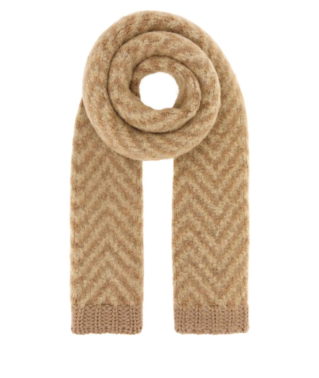 FENDI Бежевый шерстяной шарф, фото 1