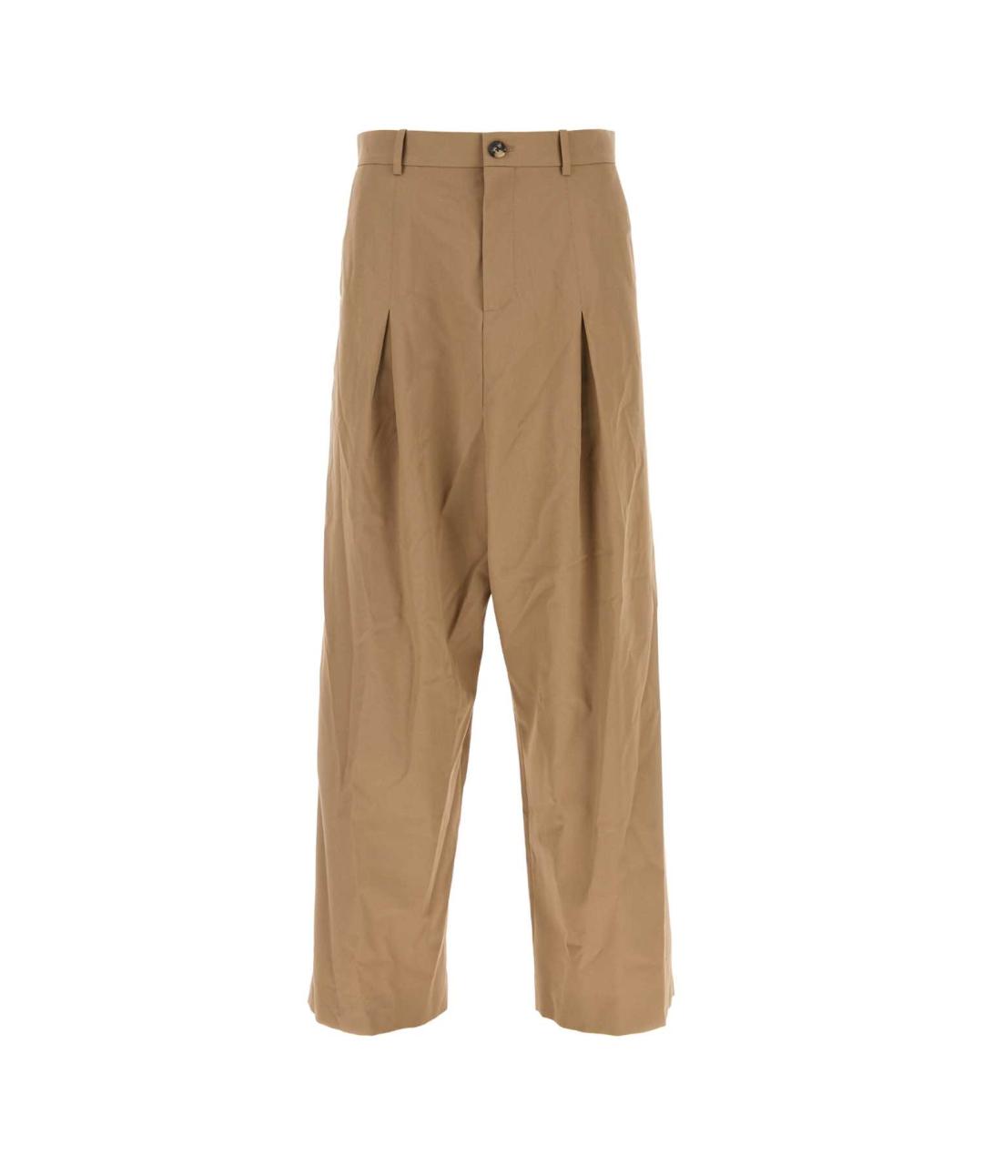 LOEWE Бежевые хлопковые повседневные брюки, фото 1