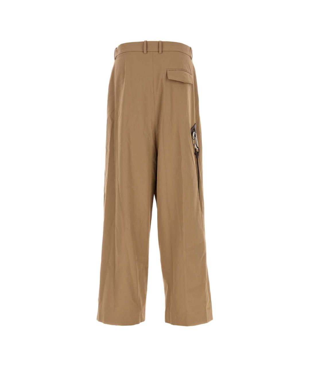 LOEWE Бежевые хлопковые повседневные брюки, фото 2