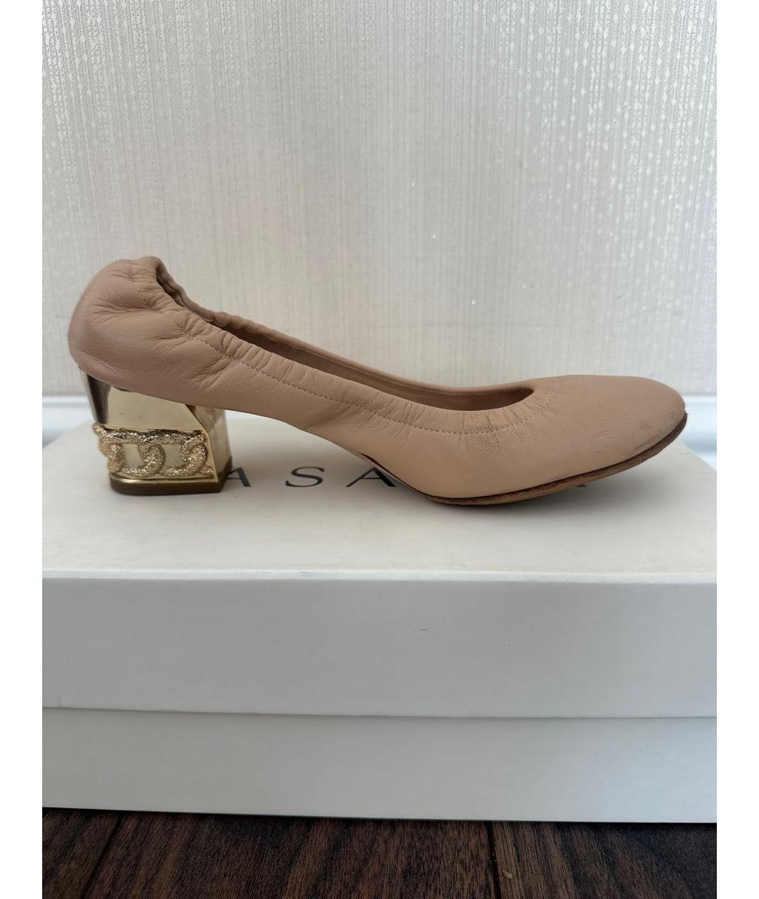 CASADEI Бежевые кожаные туфли, фото 9